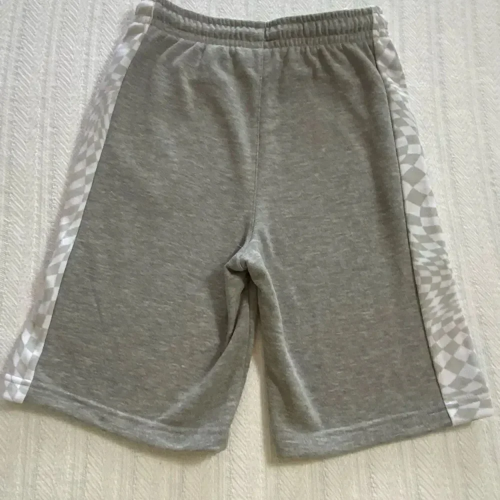 Converse Boys Gray Checker Print French Terry Shorts NWT